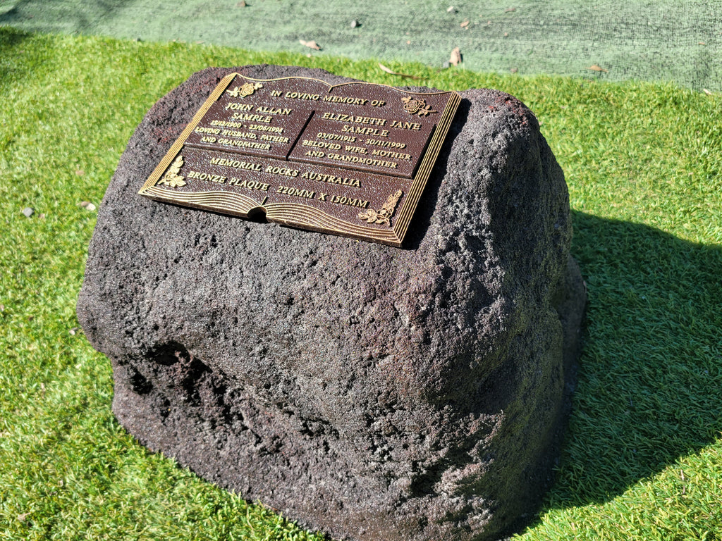 Memorial Rock Urn 1873 Large Double Charcoal/ Black